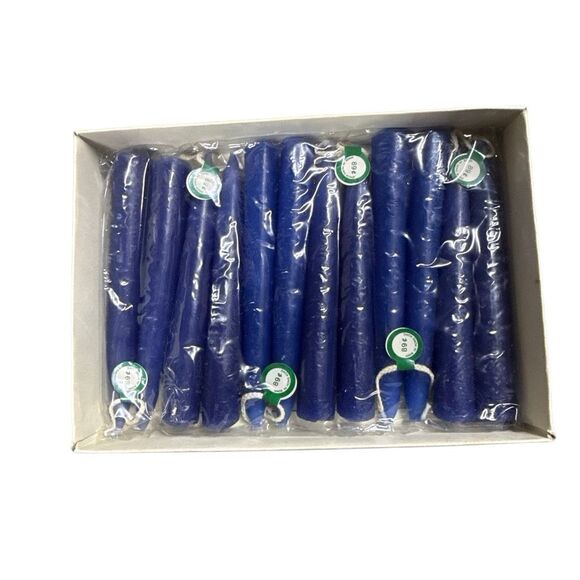 Lot of 9 Nantucket Navy Blue Purple Hand Dipped Twin Taper Candles 7/8" x 6" - Picture 6 of 8